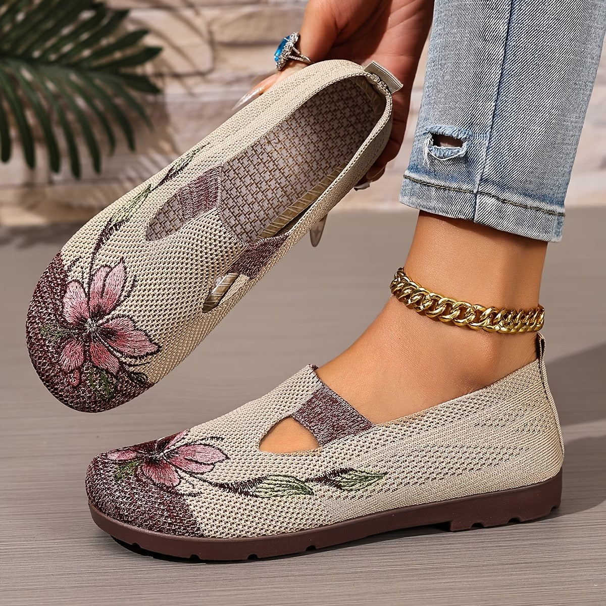 Xara - Floral Slip-On Flats