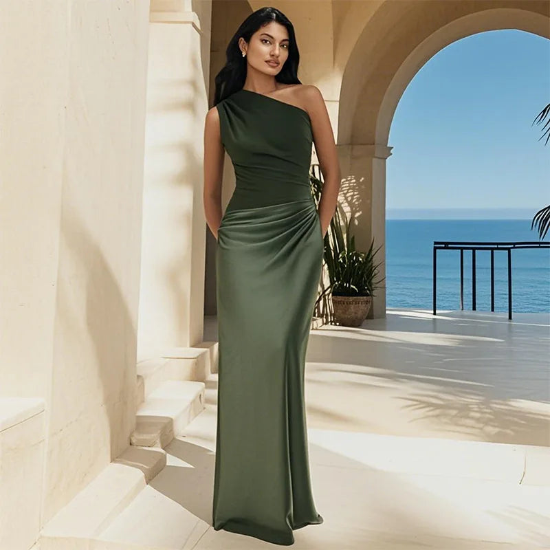 Maxi Dress with Exposed Shoulder
