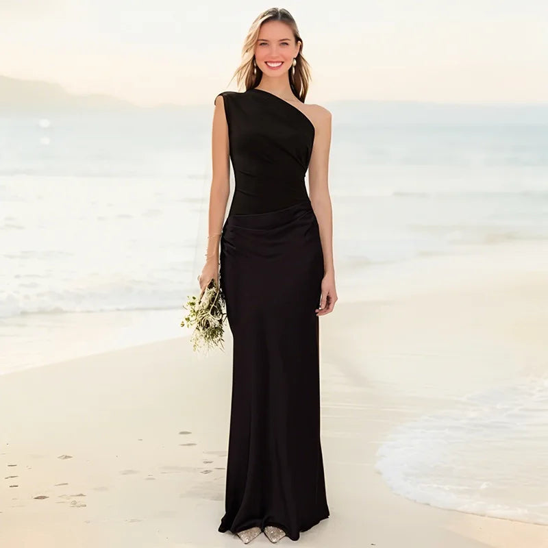 Maxi Dress with Exposed Shoulder