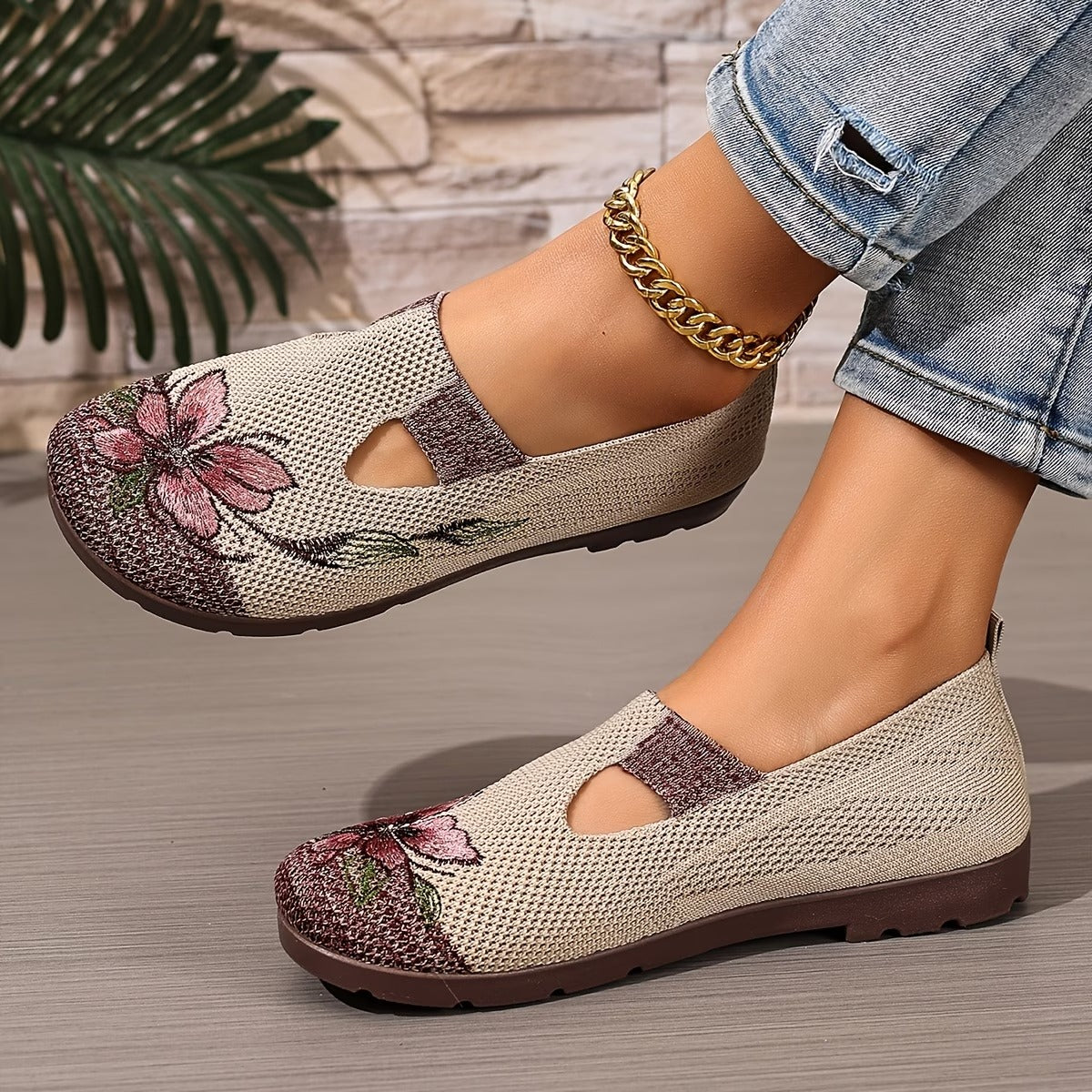 Xara - Floral Slip-On Flats