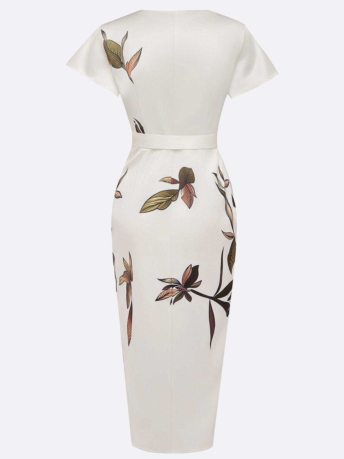 Elin™ | Elegant Wrap Dress with Floral Print