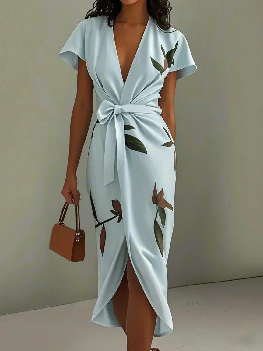 Elin™ | Elegant Wrap Dress with Floral Print