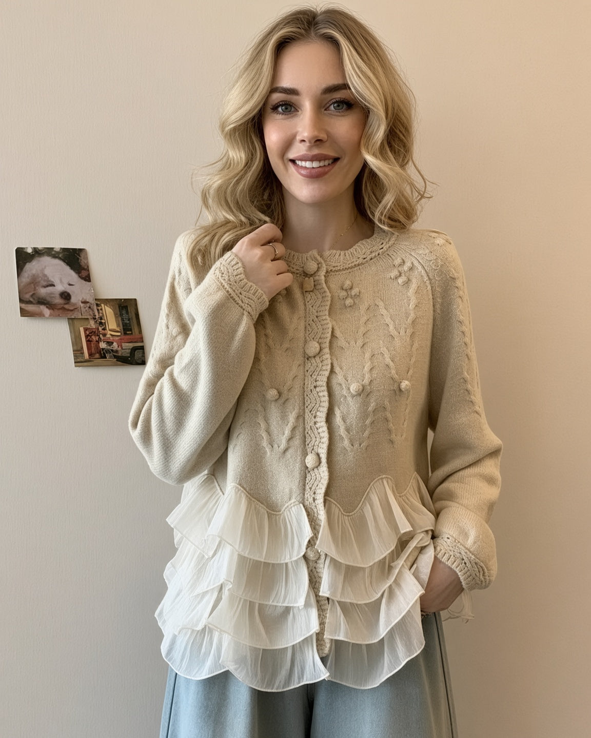 Natalie Ruffle Cardigan™