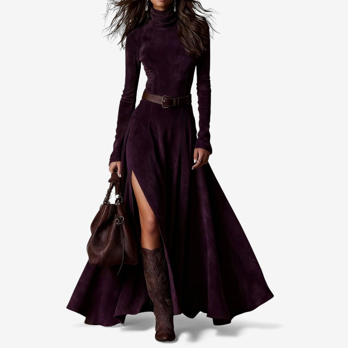 TALLULAH - ELEGANT FLOW HIGH-NECK MAXI DRESS