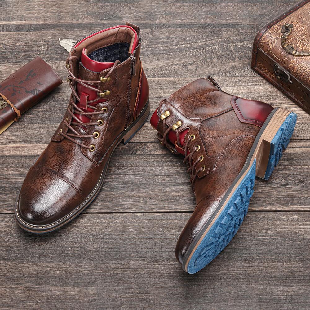 Full-Grain Leather Oxford Boots