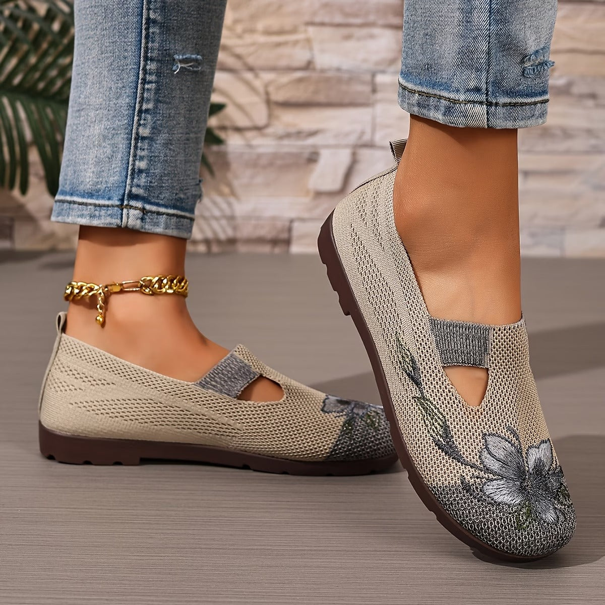 Xara - Floral Slip-On Flats