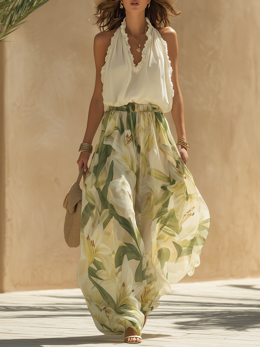 Lysandra™ | Elegant Fluid Set with Floral Print