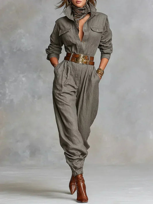 Megan | Linen and Cotton Jumpsuit