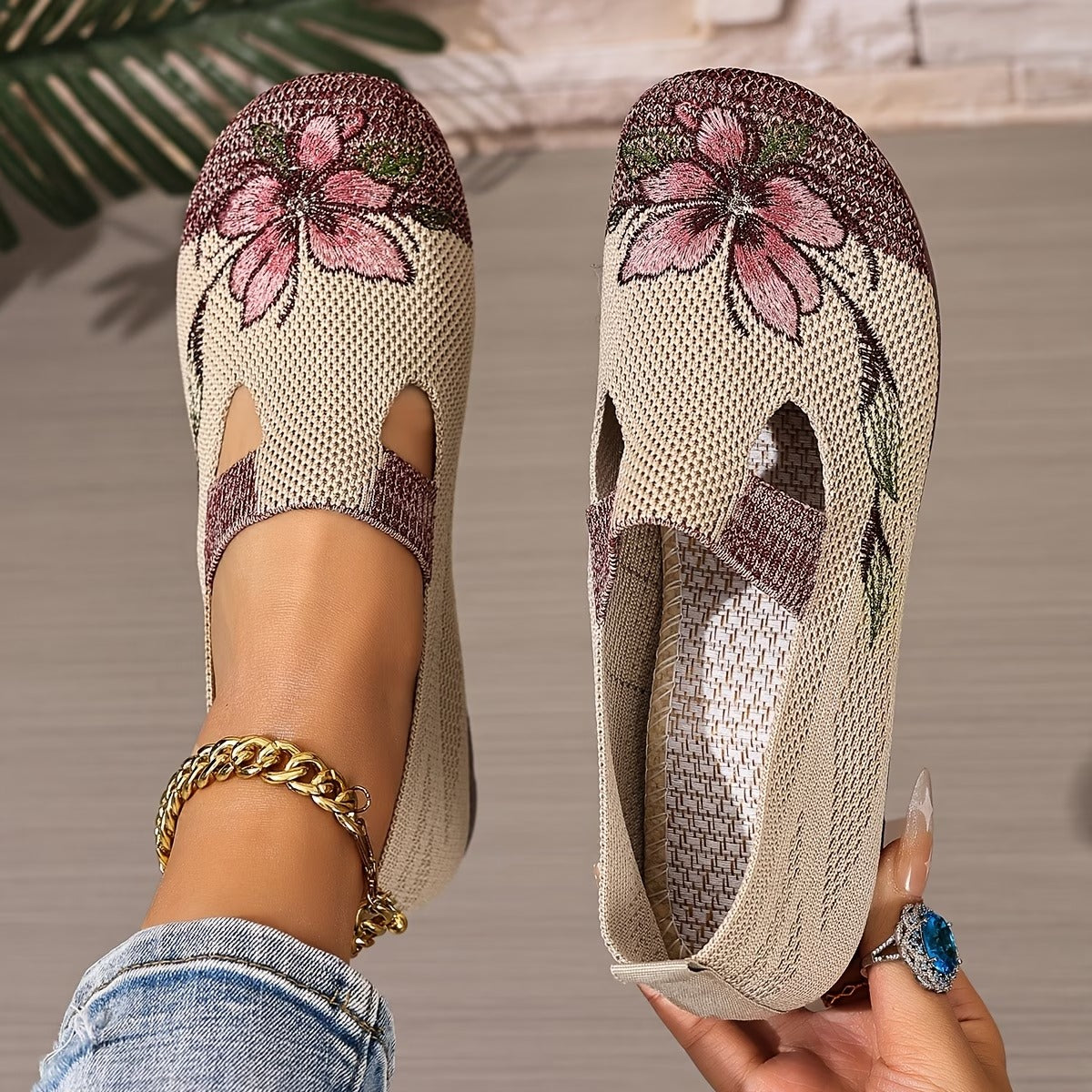Xara - Floral Slip-On Flats