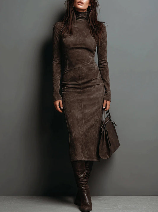 Ava | Suede Midi Dress
