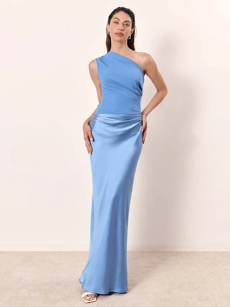 Maxi Dress with Exposed Shoulder