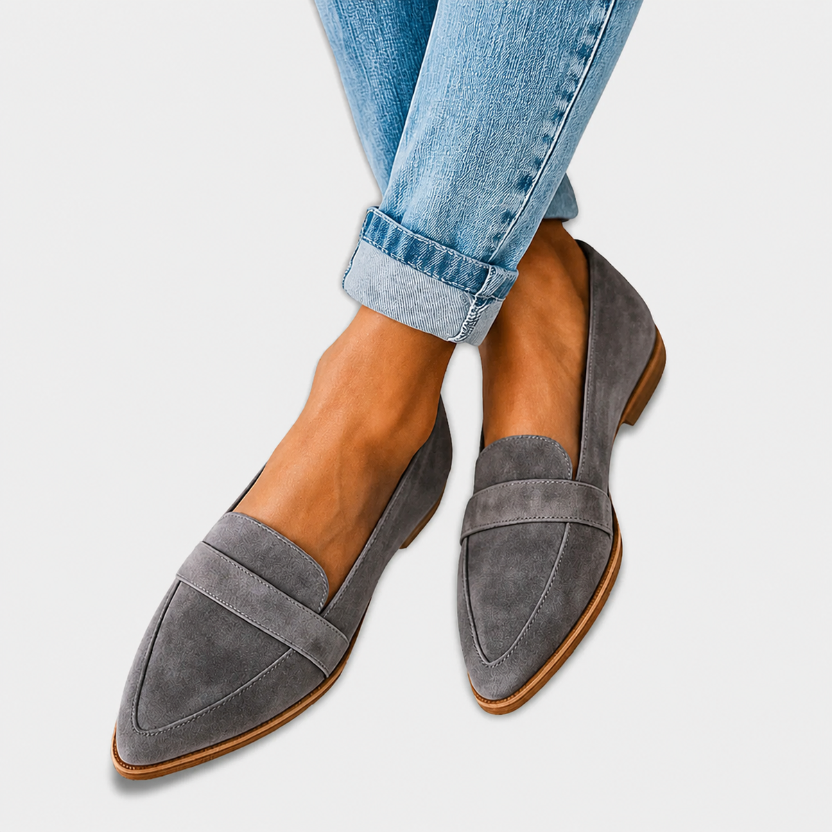 Irene Loafer — Pointed Toe Suede Effect